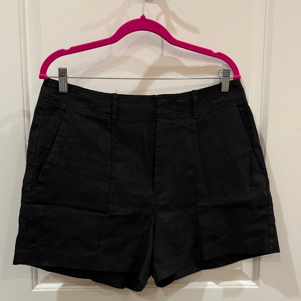 100% Linen Black Women’s Madewell Shorts NWT